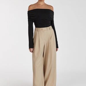 ROBYN WASHED BLACK OFF SHOULDER TOP